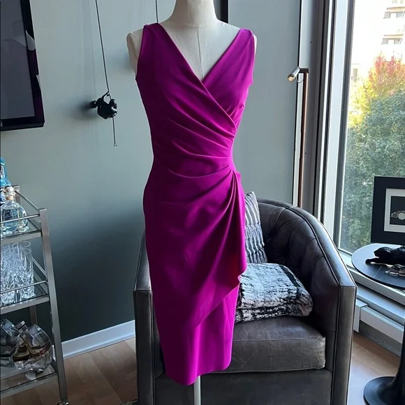 New Chiara Boni La Petite Robe Charisse Ruffle Cocktail Dress Size 4